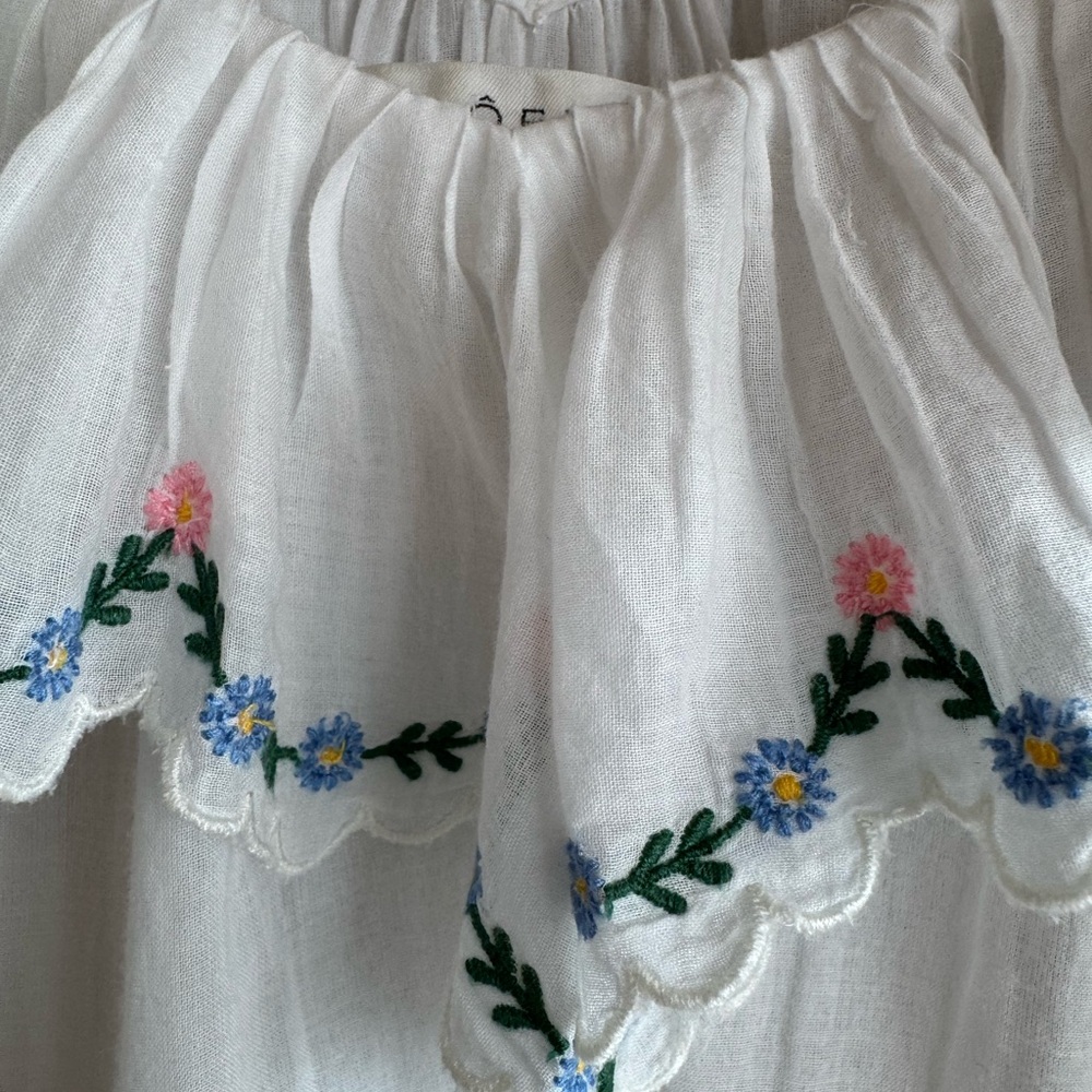 DOÉN CHATEAU 🌺🍃 “BLOUSE,” WHITE, (was hemmed from Chateau Slip), RARE, Size L - Picture 5 of 13